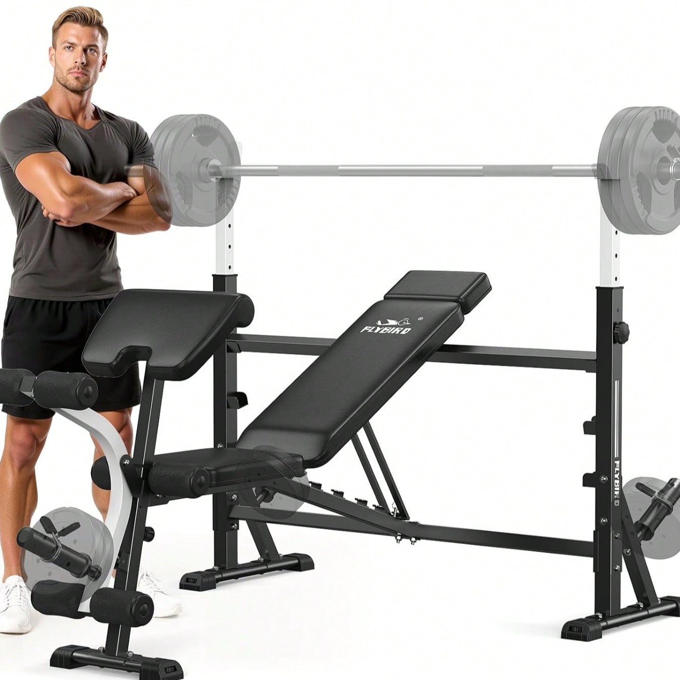 Home Gym Leg Extension - Regulowana ławka do ćwiczeń FLYBIRD, z