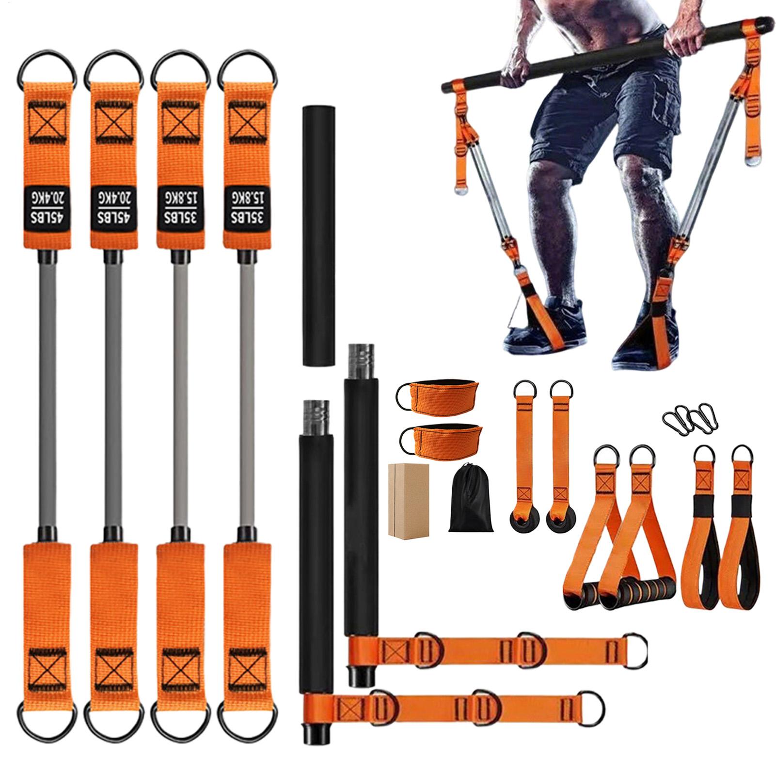 Home Gym Kit For Men - Przenośny zestaw do pilatesu z drążkiem,