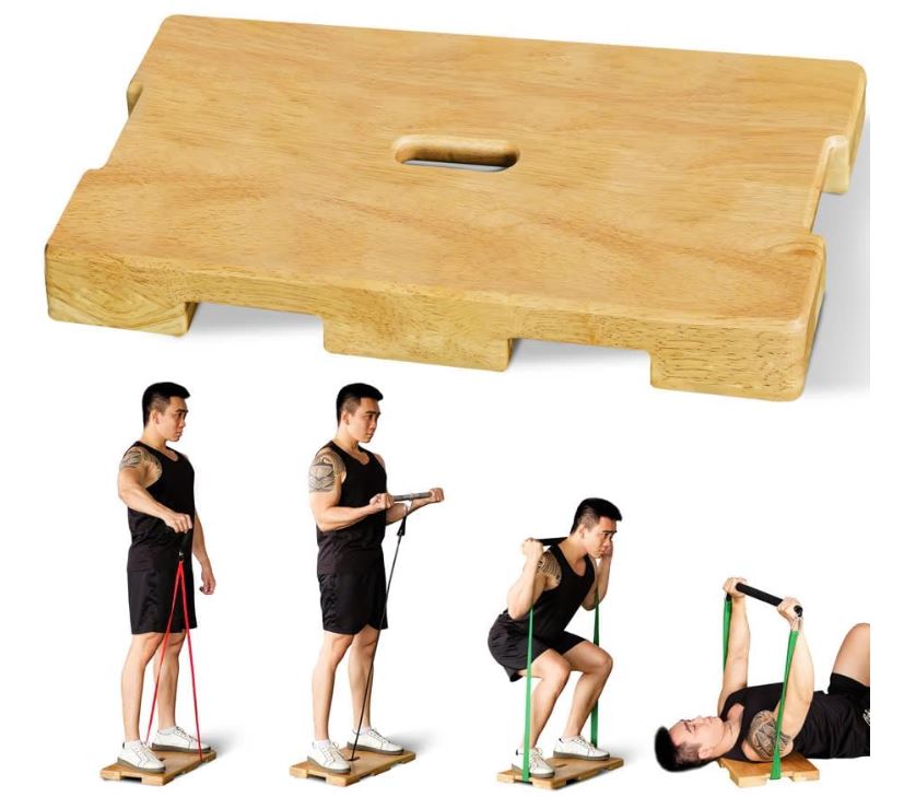 Home Gym Total Fitness - Deska do ćwiczeń z drewna, platforma